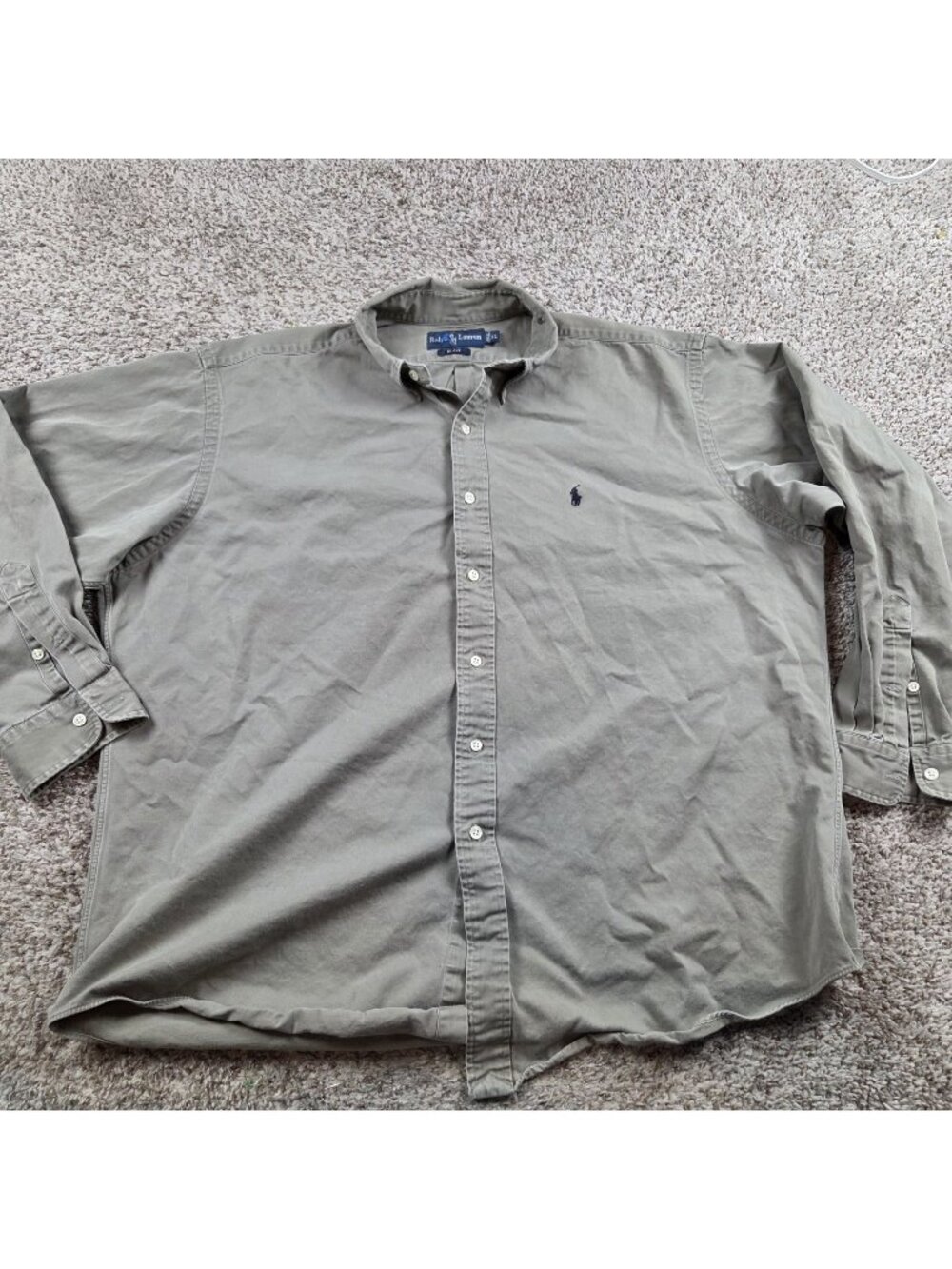Polo Ralph Lauren Shirt Mens XL Gray Button Up Long Sleeve Oxford Work Blake